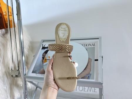Designer Brand RC Womens High Quality Genuine Leather 4.5cm Heeled Sandals 2022SS DXS03