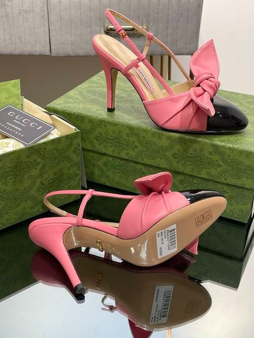 Design Brand G Womens Original Quality Genuine Leather 8.5cm Heeled Sandals 2023SS DXS04