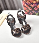 Designer Brand L Womens High Quality Genuine Leather 7.5cm Chunky Sandals 2021SS H307