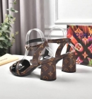 Designer Brand L Womens High Quality Genuine Leather 7.5cm Chunky Sandals 2021SS H307