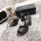 Designer Brand C Womens Original Quality Genuine Leather 8.5cm Chunky Heeled Sandals 2022SS G107