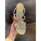 Designer Brand RC Womens High Quality 4.5cm Chunky Heeled Sandals Sheep Skin inside 2022SS DXS03
