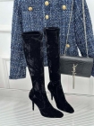 Design Brand YSL Women Velvet Boots 8cm heels Original Quality Shoes DXS01 2024SS