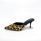 Design Brand L Womens Original Quality 7cm Heeled Genuine Leather Slippers 2024SS G104
