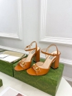 Design Brand G Womens Original Quality Genuine Leather 9.5cm Heeled Sandals 2024SS G104